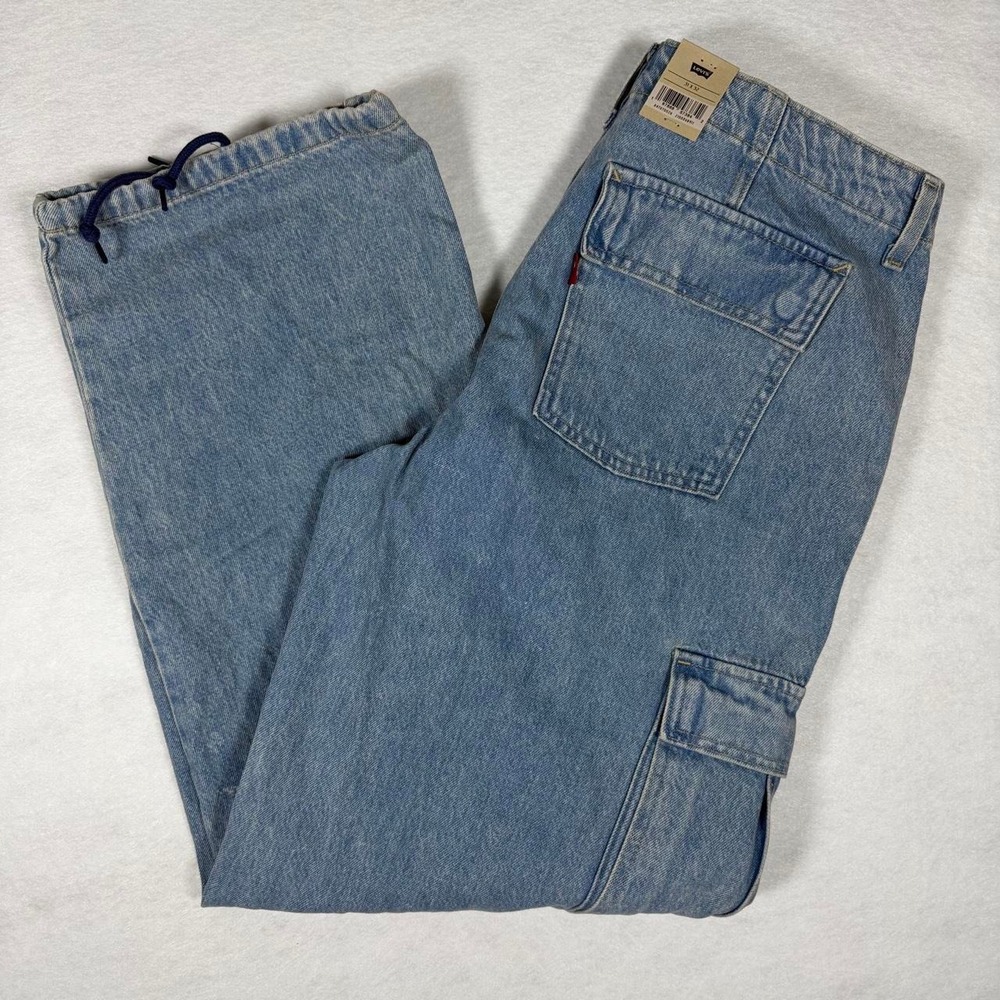 Levis 94 Baggy Cargos Womens Denim Jeans Blue 31x32